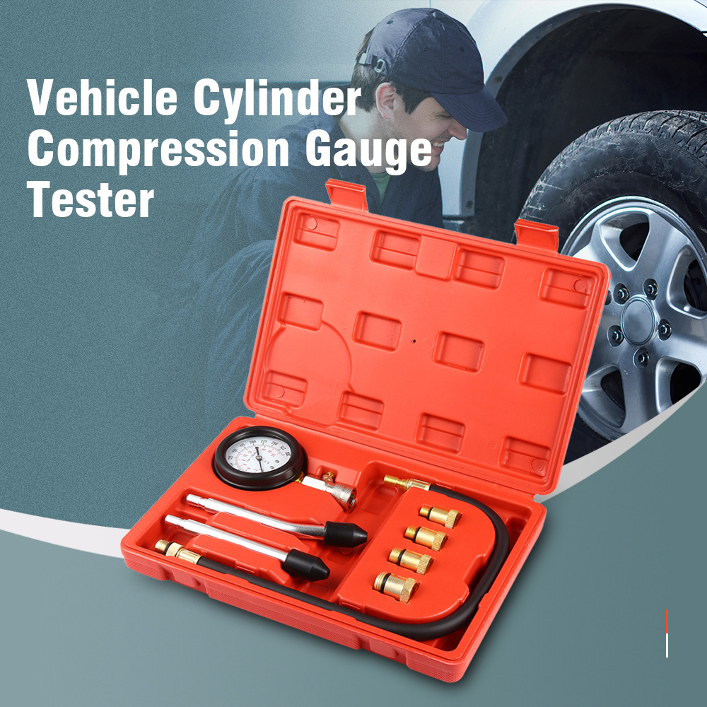 Engine Cylinder Compression Gauge Diagnostic Tester 0 - 300 psi Pressure Range for Motorcycles Cars